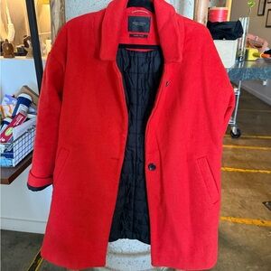 Scotch & Soda Red Coat with Black Interior